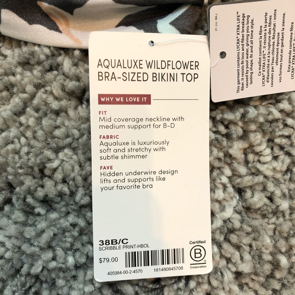 ATHLETA AQUALUXE WILDFLOWER BRA-SIZED BIKINI TOP - Picture 9 of 9